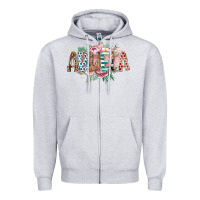 Heather Grey abuela flowers Zipper Hoodie - RacoonDesign