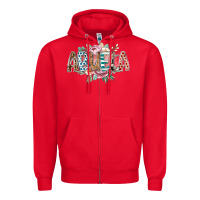 Red abuela flowers Zipper Hoodie - RacoonDesign
