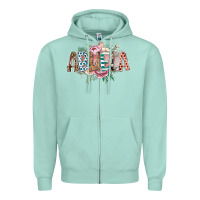 Seafoam abuela flowers Zipper Hoodie - RacoonDesign