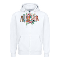 White abuela flowers Zipper Hoodie - RacoonDesign