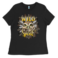 Black wild spirit owl Ladies Tee - BarkalooDesign