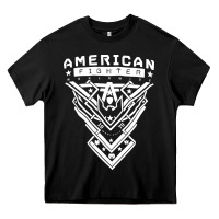 Black American Fighter 3 Heavy Core Tee - lanVoArt