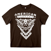 Chocolate Brown American Fighter 3 Heavy Core Tee - lanVoArt