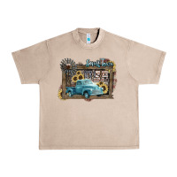 French Oak Small town USA truck 4th of july Urban Heavy Tee - HowdyJamesFarm