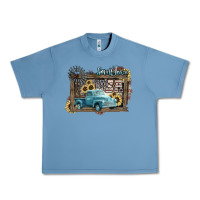 Pebble Blue Small town USA truck 4th of july Urban Heavy Tee - HowdyJamesFarm