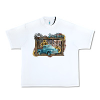 White Small town USA truck 4th of july Urban Heavy Tee - HowdyJamesFarm