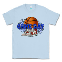 Dusty Blue Game day Basketball Classic Tee - NancyCooperArtShop