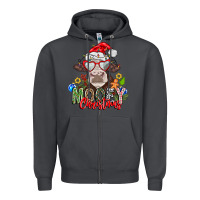 Smoke Mooey Christmas Zipper Hoodie - CowhideDigitalArt