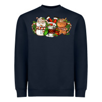 Navy Christmas coffee cups Heavyweight Sweatshirt - FaDigitalArtStudio
