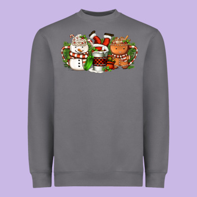 Christmas Coffee Cups Heavyweight Sweatshirt Designed By Fadigitalartstudio