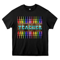 Black Teacher Crayons Tumbler Heavy Core Tee - LillyAllenDesigns