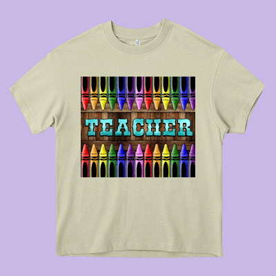 Teacher Crayons Tumbler Heavy Core Tee Designed By Lillyallendesigns