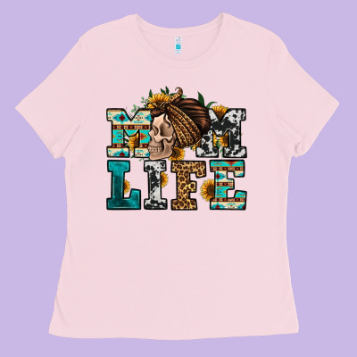 Western Momlife Skull With Bandana Ladies Tee Designed By Jasminsmagicworld