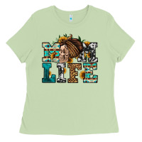 Matcha western momlife skull with bandana Ladies Tee - Jasminsmagicworld