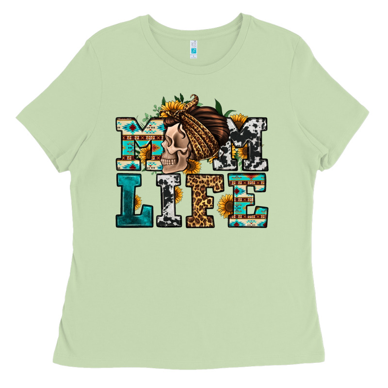 Western Momlife Skull With Bandana Ladies Tee by Jasminsmagicworld | Teevron