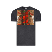 Vintage Black grill master with bull skull Vintage Tee - TumblerDesignByShophia