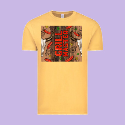 Grill Master With Bull Skull Vintage Tee Designed By Tumblerdesignbyshophia