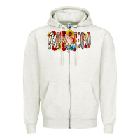 Oatmeal Heather amen Zipper Hoodie - RacoonDesign