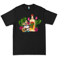 Black mexican tequila gnomes guitar roses cactus serape Premium Tee - Artiststas