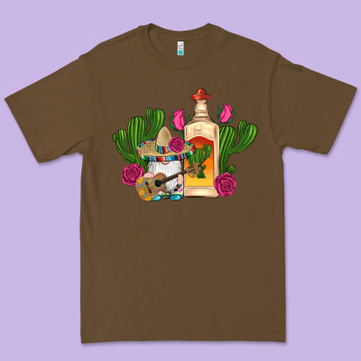 Mexican Tequila Gnomes Guitar Roses Cactus Serape Premium Tee Designed By Artiststas