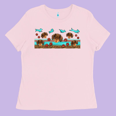Dachshund Wiener Dog Ladies Tee Designed By Jasminsmagicworld