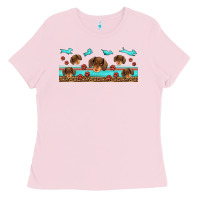 Bubblegum Pink dachshund wiener dog Ladies Tee - Jasminsmagicworld