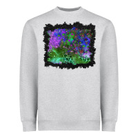 Heather Grey halloween skull and leopard background Heavyweight Sweatshirt - BundleAndBundleShop