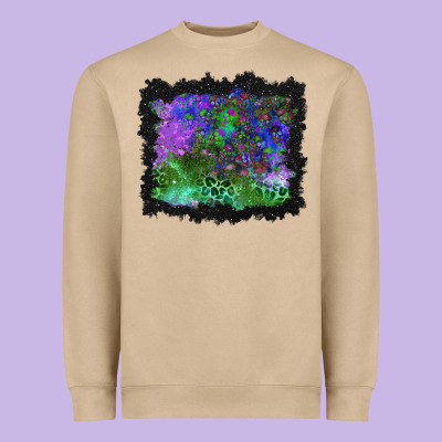 Halloween Skull And Leopard Background Heavyweight Sweatshirt Designed By Bundleandbundleshop