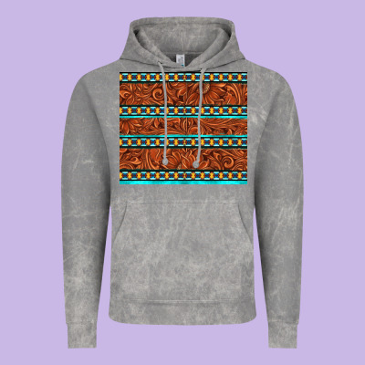 Tooled Leather And Aztec Vintage Hoodie Designed By Tumblerdesignbyshophia