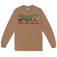 Toasted Coconut peace love mardi gras king cake Long Sleeve Tee - RanaPortraitStore