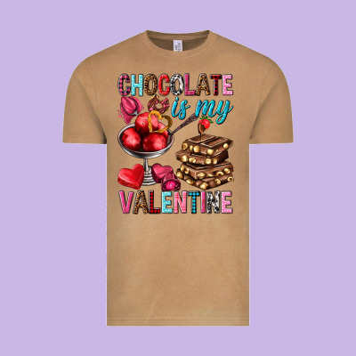 Chocolate Is My Valentine Valentine's Day Vintage Tee Designed By Howdyjamesfarm