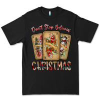 Black dont stop believin christmas Premium Tee - SublimationCraftShop