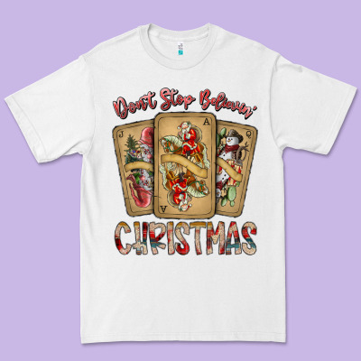 Dont Stop Believin Christmas Premium Tee Designed By Sublimationcraftshop