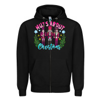 Black Nuts About Christmas Zipper Hoodie - CowhideDigitalArt