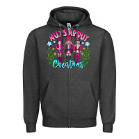 Charcoal Heather Nuts About Christmas Zipper Hoodie - CowhideDigitalArt
