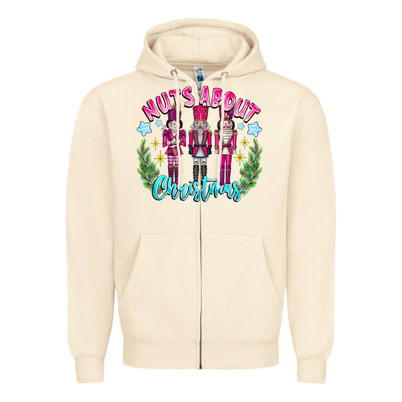 Nuts About Christmas Zipper Hoodie by CowhideDigitalArt | Teevron