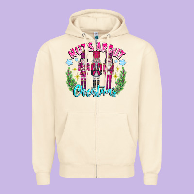 Nuts About Christmas Zipper Hoodie Designed By Cowhidedigitalart