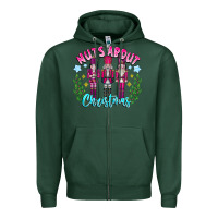 Sports Green Nuts About Christmas Zipper Hoodie - CowhideDigitalArt