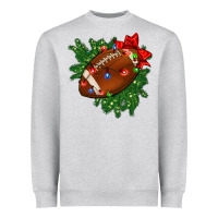 Heather Grey american football christmas with lights and ribbon Heavyweight Sweatshirt - FaDigitalArtStudio