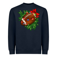 Navy american football christmas with lights and ribbon Heavyweight Sweatshirt - FaDigitalArtStudio