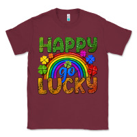 Burgundy Happy go lucky LGBTQ+ Classic Tee - NancyCooperArtShop