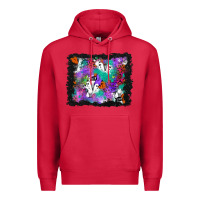 Cardinal halloween ghost and turquoise glitter background Premium Hoodie - BundleAndBundleShop