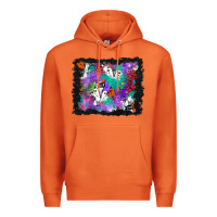 Carrot halloween ghost and turquoise glitter background Premium Hoodie - BundleAndBundleShop
