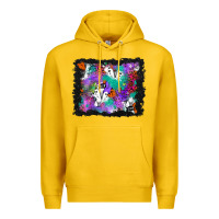 Lemon halloween ghost and turquoise glitter background Premium Hoodie - BundleAndBundleShop