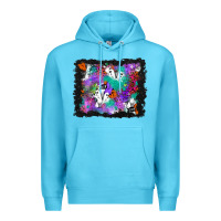 Ocean Blue halloween ghost and turquoise glitter background Premium Hoodie - BundleAndBundleShop