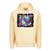 Pina Colada halloween ghost and turquoise glitter background Premium Hoodie - BundleAndBundleShop