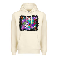 Sandshell halloween ghost and turquoise glitter background Premium Hoodie - BundleAndBundleShop