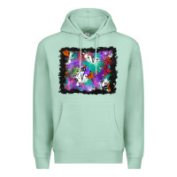 Seafoam halloween ghost and turquoise glitter background Premium Hoodie - BundleAndBundleShop