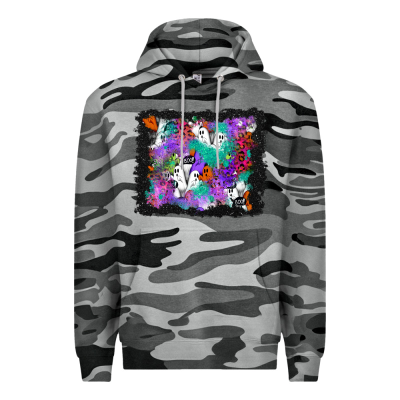 Halloween Ghost And Turquoise Glitter Background Premium Hoodie by BundleAndBundleShop | Teevron