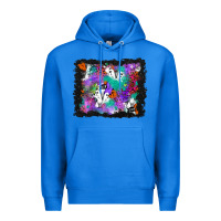 True Royal halloween ghost and turquoise glitter background Premium Hoodie - BundleAndBundleShop